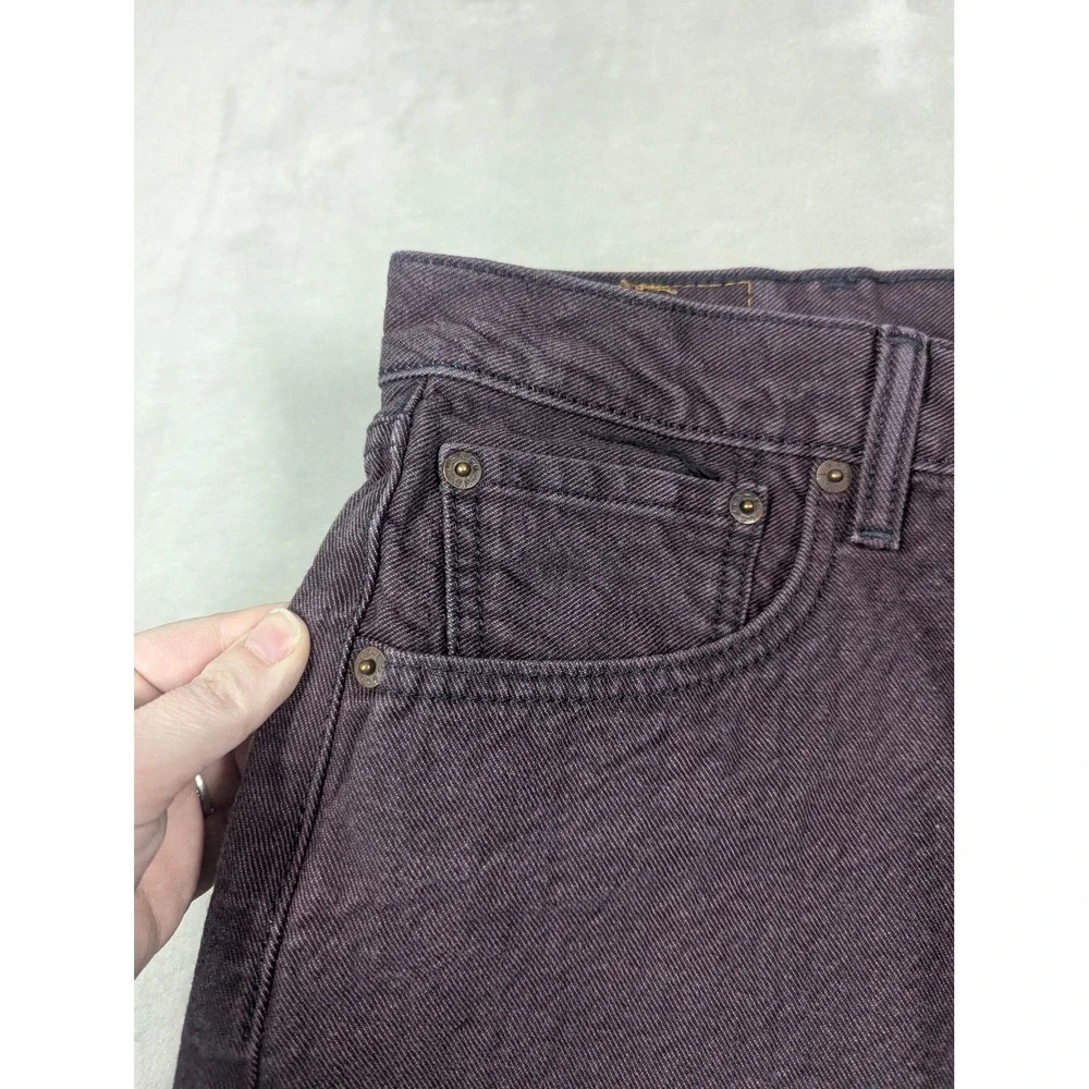 Levis 501 Jeans Mens 38x34* Purple Dark Wash Straight Button Fly Classic‎ Denim